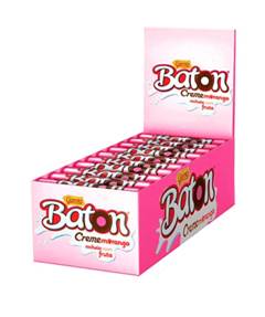 BA BOMBOM GAROTO BATON RECHEADO MORANGO