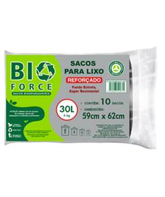 SACO P/LIXO BIO FORCE PT 30L ALM 1X10UN